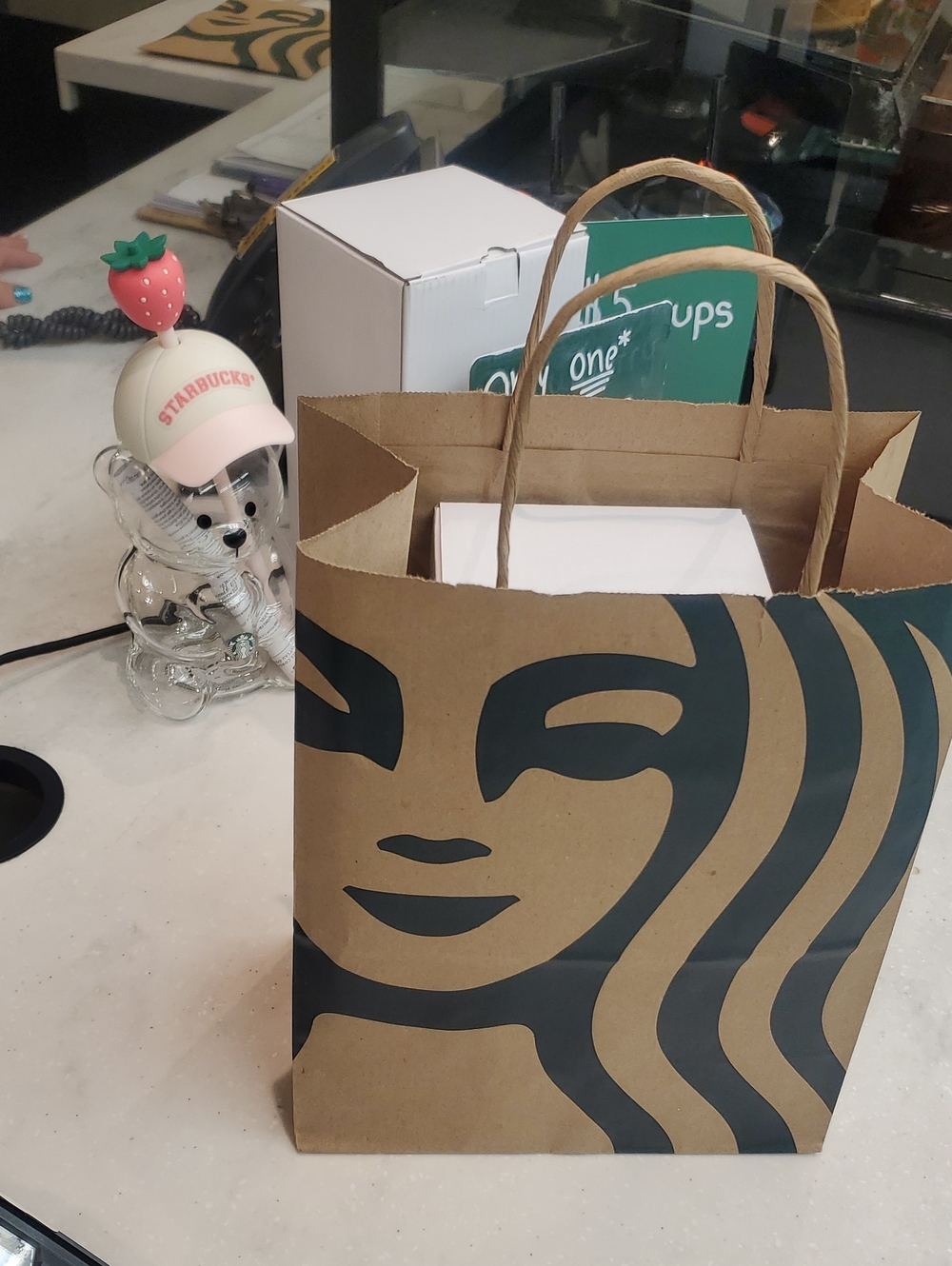 ACTIVE OFFERS! Starbucks Pink Bear Cup with Strawberry Straw - Bearista Cup 🍓 - Picture 5 of 7